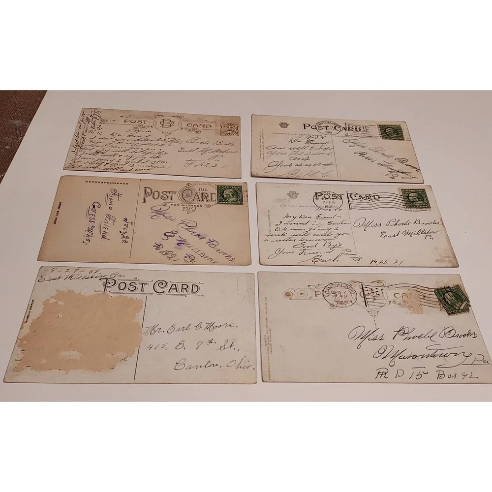 Antique Postcards - Love Story in Postcards - Phoebe & Earl 1909-1914